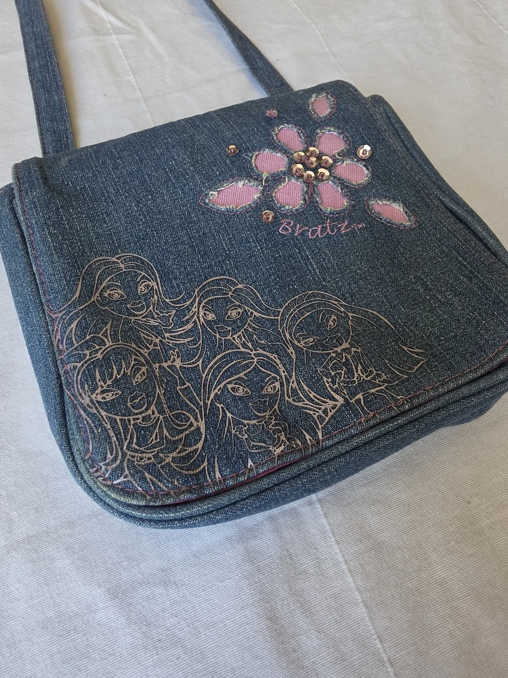 Vintage Y2K Bratz Denim Shoulder Bag 2003 MGA Entertainment Purse